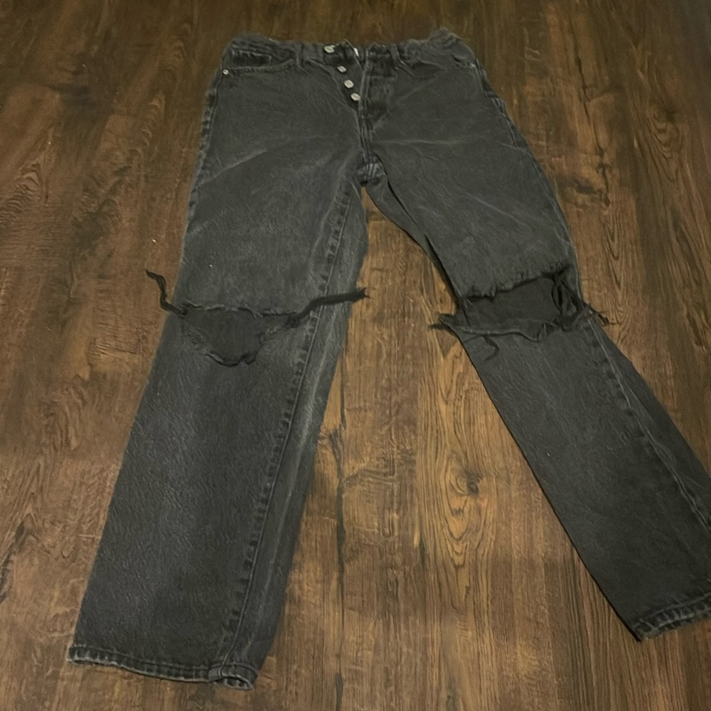 black ripped denim pacsun dad jeans size 26